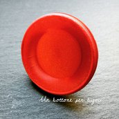 Anello con maxi bottone vintage in raso rosso