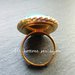 Anello con bottone gioiello vintage turchese in metallo dorato