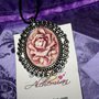 collana emo punk gothic goth rosa rockabilly horror cosplay cameo cammeo rosa