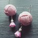 Orecchini con bottoni vintage in passamaneria di seta rosa