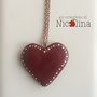 Collana cuore rosso con chiusura a moschettone