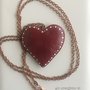 Collana con cuore rosso con chiusura a gancio