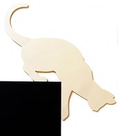 Sagoma gatto in legno che scende, Sticker decorativi in legno