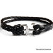 5 Collane/bracciali In Ecopelle Nera Intrecciata – Catena Porta Ciondoli Con Clip Acciaio Inox