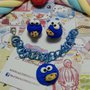 Set parure Bracciale orecchini Cookie Monster,biscotti cookies,kawaii sweet