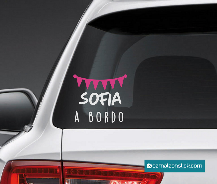 Adesivo Bimbo A Bordo Per Auto - 16x15.5 Cm, Resistente UV E Impermeabile, Design Italy Classic - Foto 5