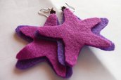 Orecchini in feltro "purple star"