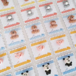 Card Art etichetta segnaposto multicolor battesimo compleanno animaletti misti quadrate bianche smerlate 