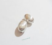Perlina Distanziatore ovale bombato  in argento indiano 20 x 15 mm 1 Pz