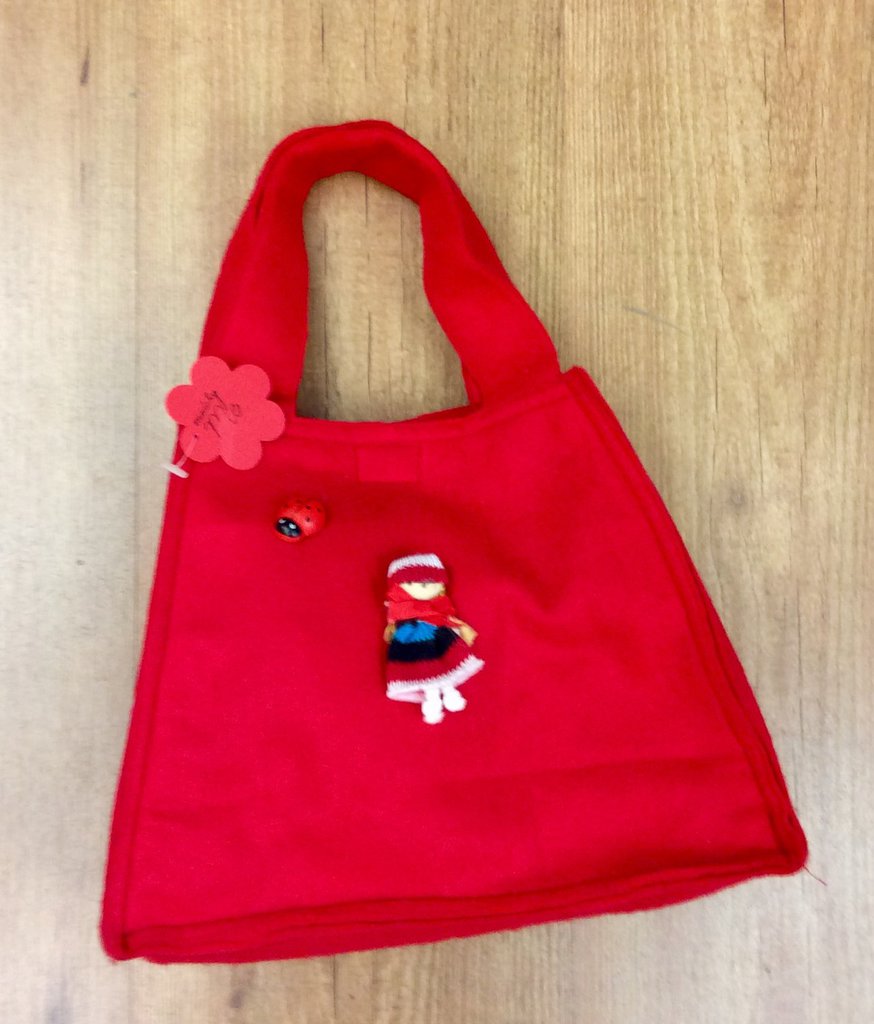 Borsa In Feltro Grigio Con Stella - Shopping Bag Pieghevole E Portaoggetti Multiuso 42x33x23 Cm