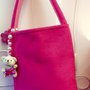 Borsa per bambina in pannolence rosa con orsetto