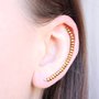 Orecchini Dorati Ear Cuff, Ear Climber Orecchini con Cristalli Oro