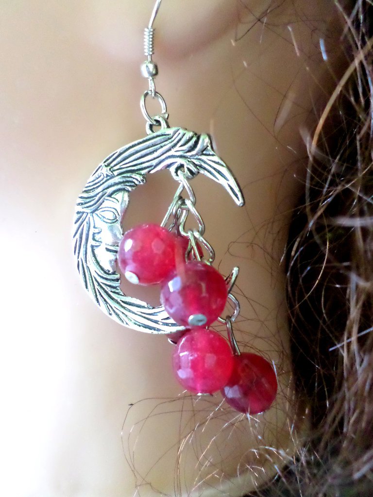 YAFEINI Orecchini Celtica A Cerchio Con Pietra Di Luna In Argento Sterling 925 Donna