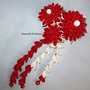 Tsumami kanzashi tradizionale colore rosso, bianco