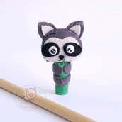 Procione pencil topper, decorazione per matita in feltro e pannolenci (matita inclusa)