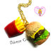 Collana Hamburger e patatine fritte - Miniature, idea regalo, kawaii, fimo