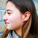 Orecchini pietra laccati rosa, orecchini a lobo, orecchini in pietra, orecchini minimalisti, orecchini moderni, orecchini asimmetrici