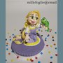 Cake Topper ispirato al cartoon Principessa Rapunzel,in pasta di zucchero