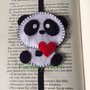 Segnalibro panda innamorato, con elastico