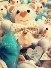 Bomboniera orsetto teddy innamorato portachiavi Handmade KriTiLo