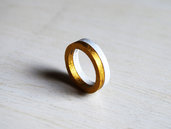 Anello bianco e oro, anello minimalista, anello moderni