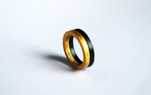 Anello nero e oro, anello minimalista, anello moderni