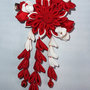 Tsumami kanzashi tradizionale colore rosso, bianco piccolo