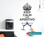 Keep calm and aperitivo - adesivo murale - sticker da parete 