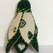 Nappa verde e beige con cuori-decorazione per tende o chiavi