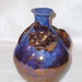 Vaso blu ramato in ceramica lustrata