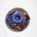 Vaso blu ramato in ceramica lustrata