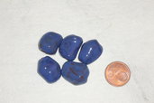 Set 5 perle in ceramica blu