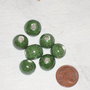 Set 7 perle in ceramica verdi