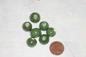 Set 7 perle in ceramica verdi
