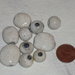 Set 10 perle in ceramica Raku bianche
