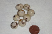 Set 8 perle in ceramica beige effetto pietra