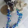 Blue butterfly collier