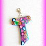 Bomboniere per Comunione e Cresima in fimo handmade Croce con murrine multicolore personalizzabili