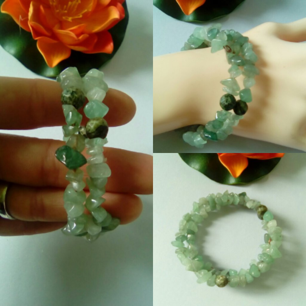 Bracciale Terapia Magnetica Donna In Avventurina Giada - Sollievo Naturale Da Dolori E Stress