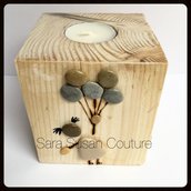 Portacandela in legno naturale - Sara Susan Couture
