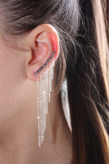 Orecchini Rampicanti A Stella Philip Jones - Placcati Argento Con Cristalli Zirconia