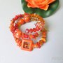 Bracciale orange spirale semi prezioso fatto a mano