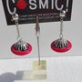 Orecchini con satelliti grandi rosso/argento - "Space Oddity" Collection