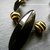 Girocollo/Collarino con bottoni neri d'epoca e vintage con perle tigrate in vero vetro di Murano