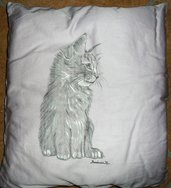 Cuscino dipinto a mano per amanti dei gatti