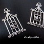 Charm "Cage&Bird"" color argento (16x31mm) (cod. New)