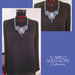 Collana blu con cammeo e bottoni vintage - Collezione "Cameo Soutache"