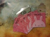 15 Bustine rosa con coniglietto per confezionamento