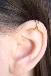 Criss Cross ear cuff orecchino argento oro o oro rosa
