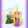 Orecchini in fimo Rapunzel kawaii idee regalo compleanno bomboniera 